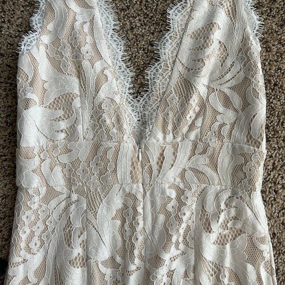 Lulu's Cream Lace Jumpsuit - Picture 3 of 6